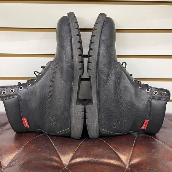 Timberland Men's Helcor 6 Inch Scratch Resistant Black Leather Boots Style Size - Picture 6 of 10